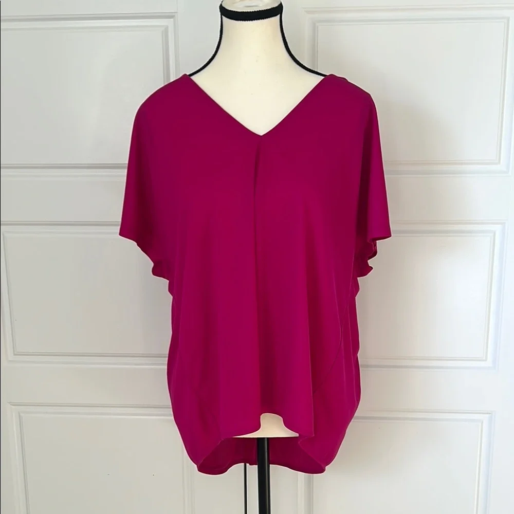 Ann Taylor LOFT Pink Flutter Sleeve Blouse Relaxed Style - Picture 1 of 8